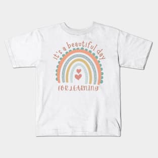 It's Beautiful Day For Learning Retro Teacher Students Kids T-Shirt